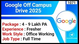 Google Off Campus Drive 2025 | Top MNC Jobs | Full Time Jobs | Software Engineering Jobs