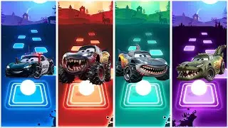 Police McQueen 🆚 Monster McQueen 🆚 Shark McQueen 🆚 Crocodile McQueen 🎶 Tiles Hop EDM Rush!