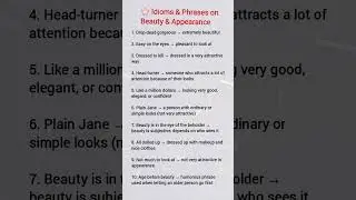 idioms and phrases on beauty & Appearance #english #vocabbatch
