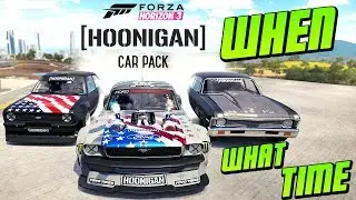 What TIME Does The HOONIGAN CAR PACK Release? & HOONIGAN CAR PACK For FREE!? Forza Horizon 3 DLC!