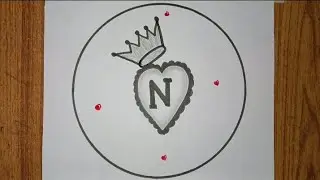 Circle Heart Drawing With Letter N || Easy Step Bay Step || Biutiful Pencil Design || Very Nice Draw