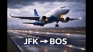 LIVE | JFK &rarr; Boston | A320 Short-Haul IFR | X-Plane 12, Toliss A320