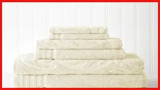 Modern Threads 6-Piece, 2 Bath Towels, 2 Hand Towels, 2 Washcloths, Medallion Jacquard