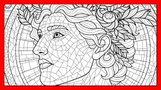 Happy Color by Number app Greek Roman God Portrait Mosaic Art #coloringbook