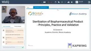 Webinar - Sterilization of Biopharmaceutical product: Principles, Practice and Validation