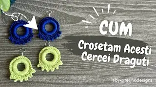 Tutorial de Crosetat: Cum să faci cercei croșetați de vară folosind inele din lemn!