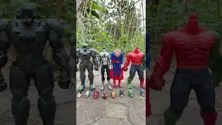 Giant Batman With Silver Spiderman Choose Head To Finish Hero Body
