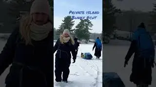 M33 Private Island Winter Bunky Campout! #outdoors #shelter #snow #woods #adventure #lake #forest
