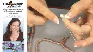 Single-Strand Necklace with Fiber Art Cord and Seed Beads