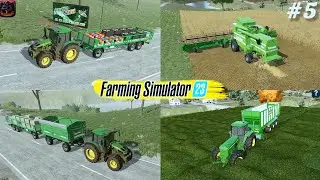 JOHN DEERE & CASEHI FARM- MAKE MANY  FABRIC & BREADS  🍞 PELLETS WITH JOHN DEERE IN FS23|#5|