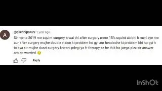 Squint surgery and it&rsquo;s complications all personal experiences of patient undergoing squint surgery