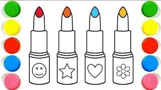 Beautiful lipstick for children, toddlers | Makeup drawing easy @Shapeoholic1 