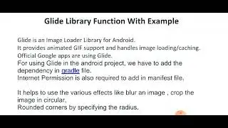 Glide Library In Android | Interview Questions | in Hindi