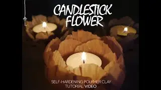 candle holder - flower polymer clay tutorial&copy;
