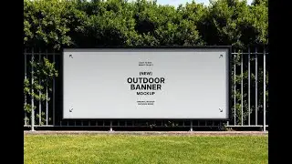 Fence Banner Mockup Graphic Download