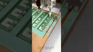 Glue dispenser machine Glue dispensing and Mini LED lens placement #smt #glue Dispenser #led #lens