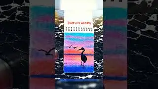 Easy Soft pastel sunset silhouette drawing ✨ Drawing with Soft Pastels - 3 #shorts