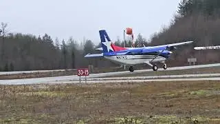 Турбовинтовой самолет Quest Kodiak 100 совершил посадку на взлетно-посадочной полосе длиной 2400 ...