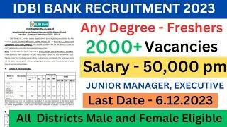 idbi junior assistant manager and executive notification 2023 tamil | idbi Jam and executive 2023