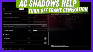 Исправление сбоя Assassin's Creed Shadows &mdash; простое решение для генерации кадров