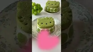 Matcha & Grape Cakes #cake #matcha #desserts  #food #ytshorts #fruitsnack