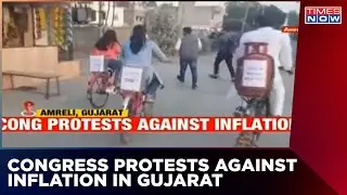 Congress' Symbolic Protest Against Inflation | MLA Rides Cycle With Gas Cylinder | English News