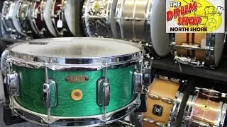 Eames Birch Snare Drum 5.5x14 - Satin Green Natural - The Drum Shop North Shore