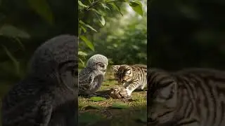 A Kitten Discovers an Injured Owl and Tries Caring for Its Tiny Wings #animals #cute #rescue