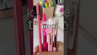 ideia de t&iacute;tulo rosa 🩷🎀 #titulosbonitos #titulos #title #lettering #papelaria #materialescolar2025
