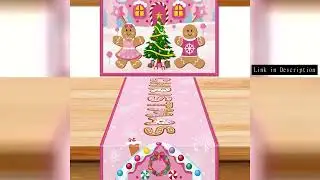 Pink Christmas Decorations Pink Gingerbread Candy Table Runner Gingerbread House Candy Table Runner