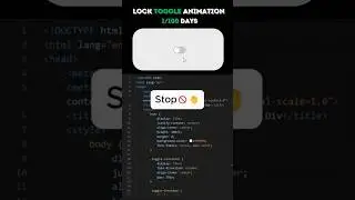 Day 001 - 🤯CSS Lock Toggle Animation #funcoding