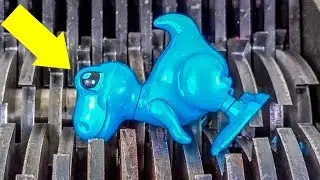 Shredding Wind Up Dinosaurs! Must See! Wind-Up Toys and Mecard Dinosaurs Destroyed!