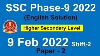 9 FEB 2022 shift-2nd English Paper Solution | SSC Selection Post Phase-9 English Paper Solution |