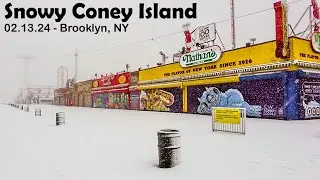 Snow Storm CONEY ISLAND | Walking in Brooklyn NYC | Surf Ave to Brighton Beach Ave | Commentary ASMR