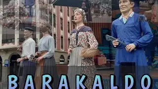 Gigantes del ayuntamiento de Barakaldo en la despedida de fiestas de Barakaldo 2025.