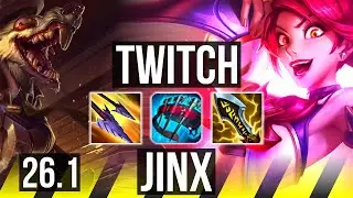 TWITCH & Rell vs JINX & Lulu (ADC) | Perfect KDA: 15/0/1 | EUW Master | 26.1
