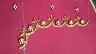  Aari Scallop front neck design for beginners#aari tips#Tamil#aari scallop design#aari blouse design