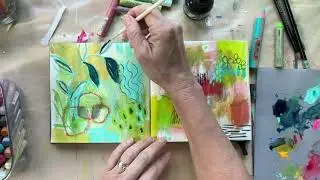Working on a botanical abstract spread in the sketchbook - no audio