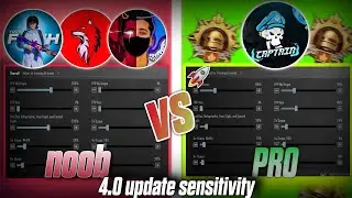 ✅Pro vs Noob Sensitivity | Star Caption⛑️Best sensitivity🔥| PUBG Mobile 4.0 Update🔥