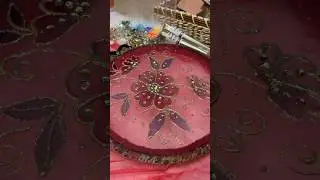 Fabric painting on organza dupatta
