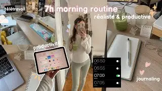 7H morning routine *productive & réaliste* ⛅ | télétravail : habitudes & astuces productivité 🖥️🩷
