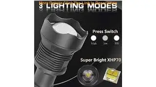 Review 2020 Brightest Aliexpress11.11 LED Flashlight XLamp XHP70.2 USB Zoomable 3 modes Torch 26650