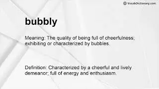 bubbly Meaning