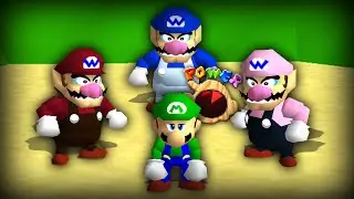 3 Warios verfolgen mich in Super Mario 64...