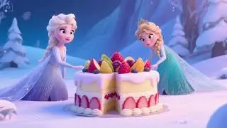 Olaf Hides Inside Elsa&rsquo;s Fruit Cake 4 | The Coolest Cake Surprise Yet! ⛄🍒❄️
