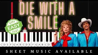 Lady Gaga x Bruno Mars - Die With A Smile (Easy Piano Tutorial)