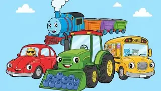 Vehicles for Kids 🚗🚜 Learn Cars, Trucks, Trains & More | Calm Educational Video