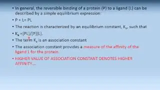video 2  ASSOCIATION AND DISSOCIATION CONSTANT