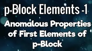 pBE-4/Anomalous Properties of first element of p block/Explanation in Tamil/#sdchemistry
