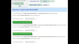 Setup your Subscription - Crypto & Portfolio Monitor (CryptoPortMon-CPM) #CryptoPortMon